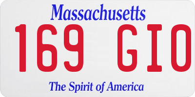 MA license plate 169GI0