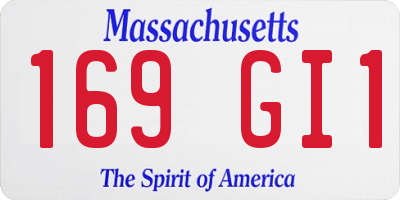 MA license plate 169GI1
