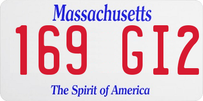 MA license plate 169GI2