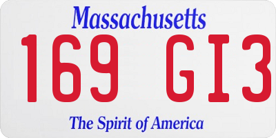 MA license plate 169GI3