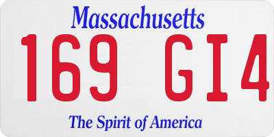 MA license plate 169GI4