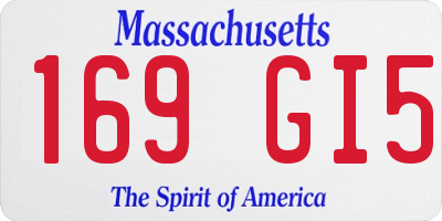 MA license plate 169GI5