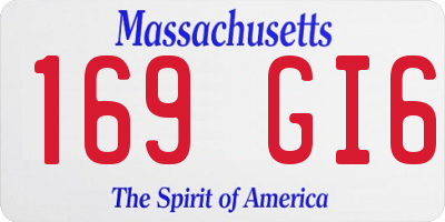 MA license plate 169GI6
