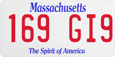 MA license plate 169GI9