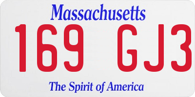 MA license plate 169GJ3