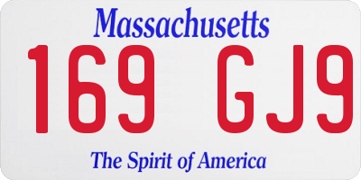 MA license plate 169GJ9