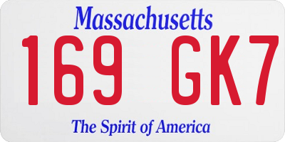 MA license plate 169GK7