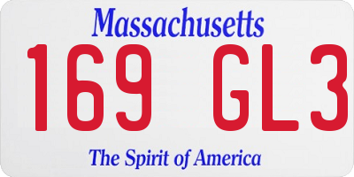 MA license plate 169GL3