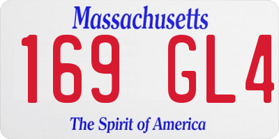 MA license plate 169GL4