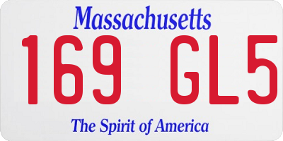 MA license plate 169GL5