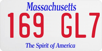 MA license plate 169GL7