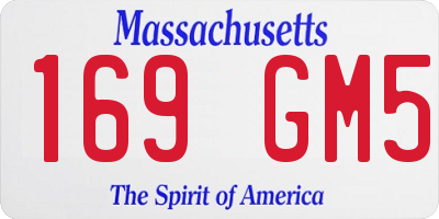 MA license plate 169GM5