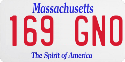 MA license plate 169GN0