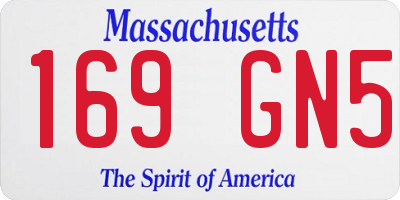 MA license plate 169GN5