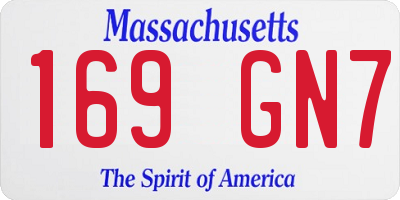 MA license plate 169GN7