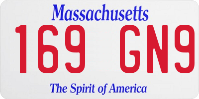 MA license plate 169GN9