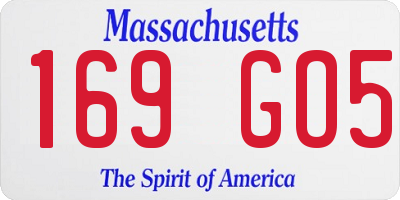 MA license plate 169GO5