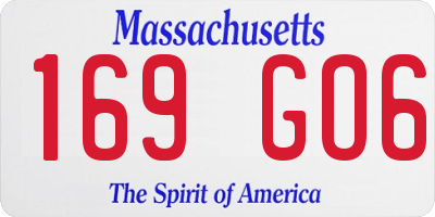 MA license plate 169GO6