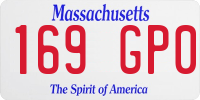 MA license plate 169GP0