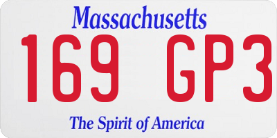 MA license plate 169GP3