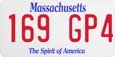 MA license plate 169GP4