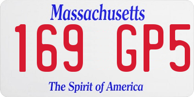MA license plate 169GP5