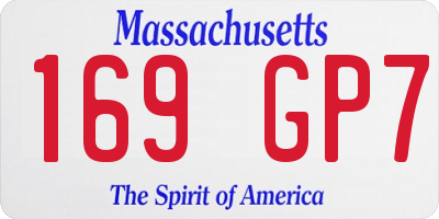MA license plate 169GP7