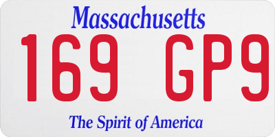 MA license plate 169GP9
