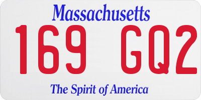 MA license plate 169GQ2
