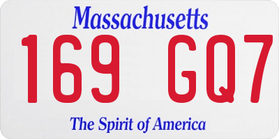 MA license plate 169GQ7