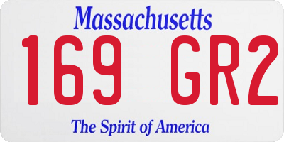 MA license plate 169GR2