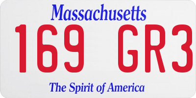 MA license plate 169GR3