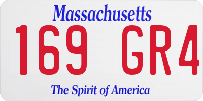 MA license plate 169GR4