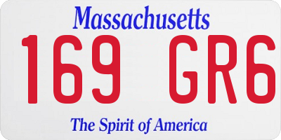 MA license plate 169GR6