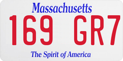 MA license plate 169GR7