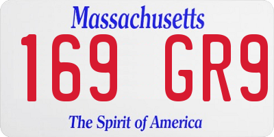 MA license plate 169GR9