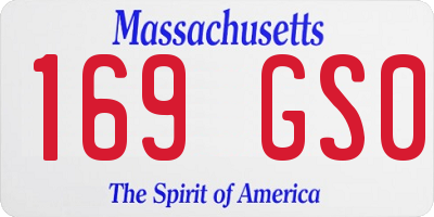 MA license plate 169GS0
