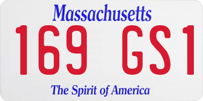 MA license plate 169GS1