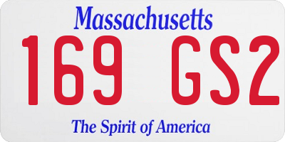 MA license plate 169GS2
