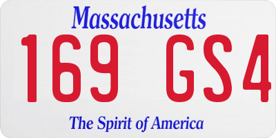 MA license plate 169GS4