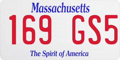 MA license plate 169GS5
