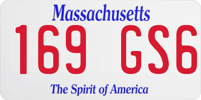 MA license plate 169GS6