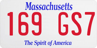 MA license plate 169GS7