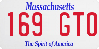 MA license plate 169GT0