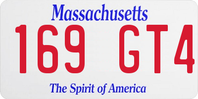 MA license plate 169GT4