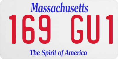 MA license plate 169GU1