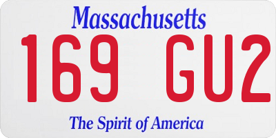 MA license plate 169GU2
