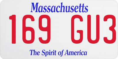 MA license plate 169GU3