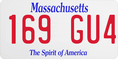 MA license plate 169GU4