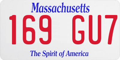 MA license plate 169GU7